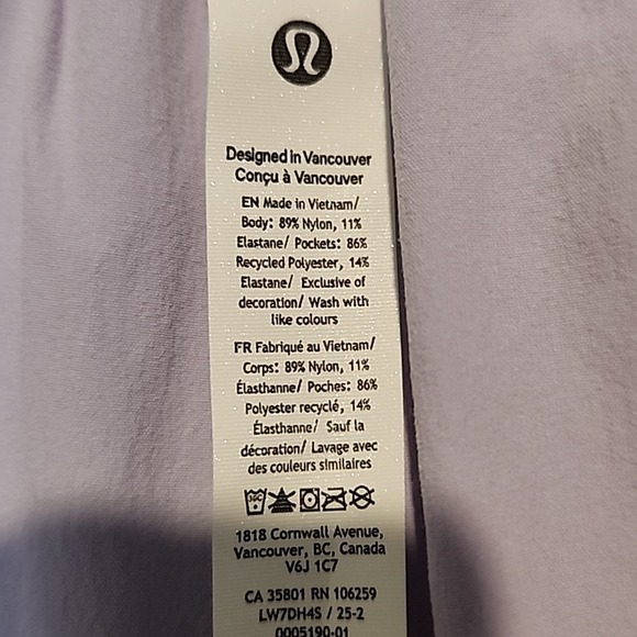 LULULEMON Stretch Woven Ruffle-Waist High-Rise Shorts 9" Lavendar Size XL - Picture 4 of 8